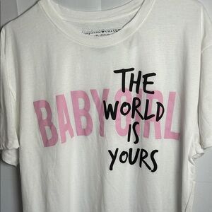 Trendy White and Pink Graphic Tee